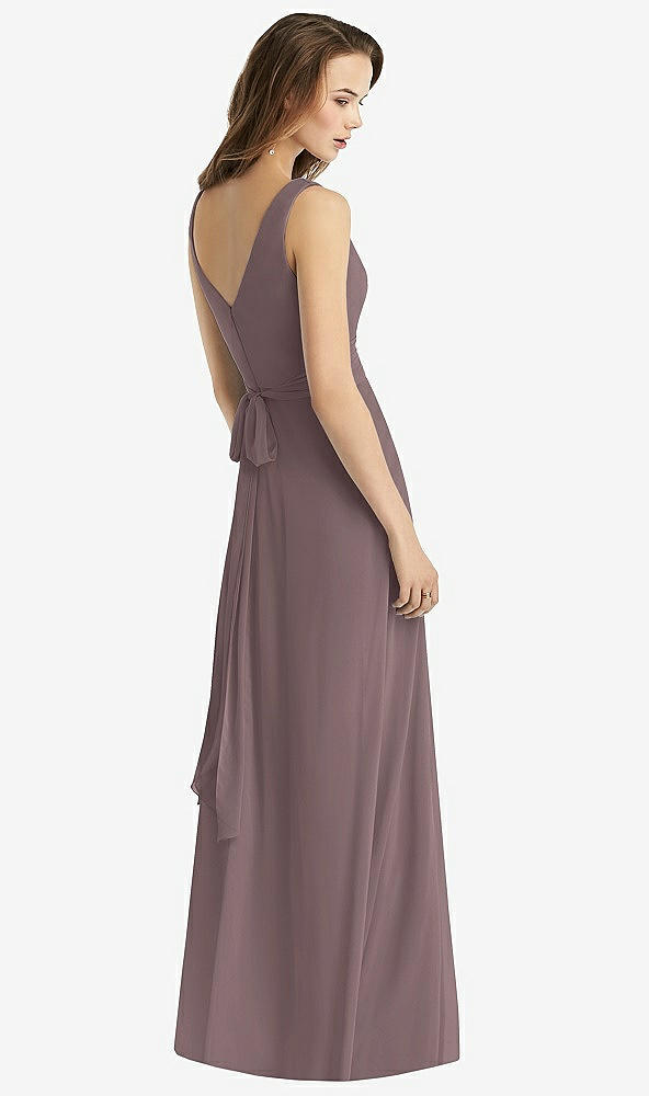 【STYLE: TH012】Sleeveless V-Neck Chiffon Wrap Dress【COLOR: French Truffle】