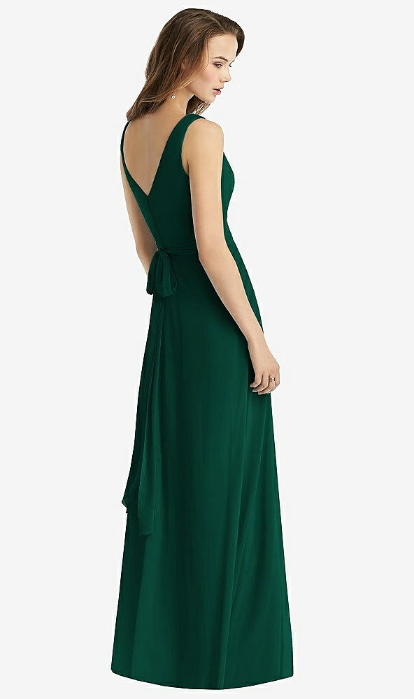 【STYLE: TH012】Sleeveless V-Neck Chiffon Wrap Dress【COLOR: Hunter Green】