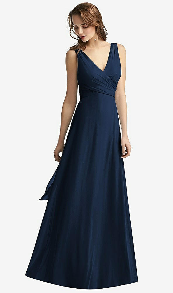 【NEW】【STYLE: TH012】ノースリーブ Vネック シフォン ラップ ドレス【COLOR: Midnight Navy】【SIZE: 00-30W】
