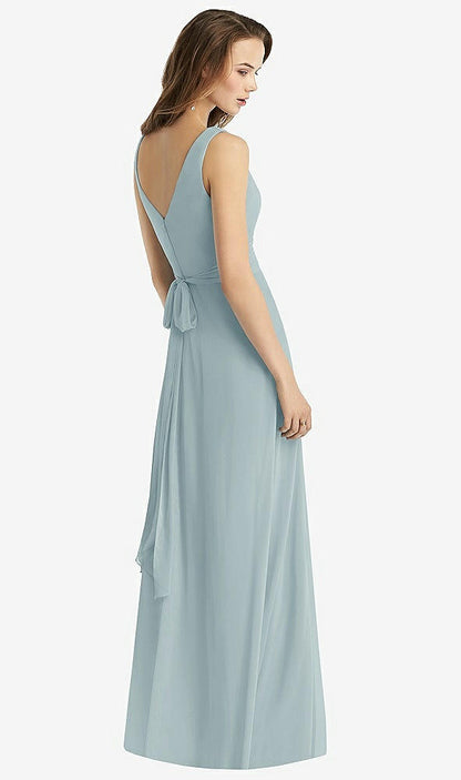 【NEW】【STYLE: TH012】ノースリーブ Vネック シフォン ラップ ドレス【COLOR: Morning Sky】【SIZE: 00-30W】