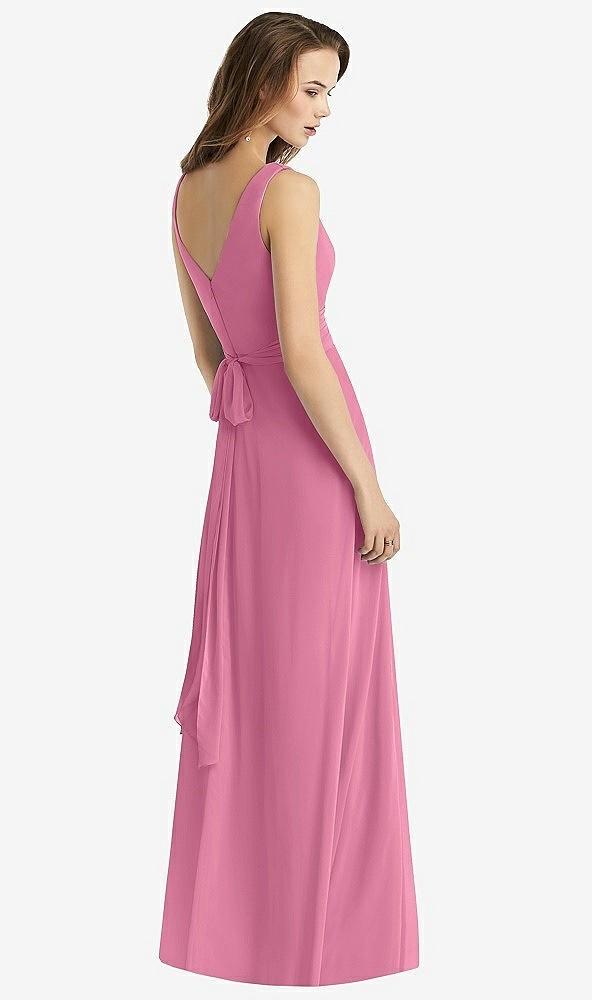 【NEW】【STYLE: TH012】ノースリーブ Vネック シフォン ラップ ドレス【COLOR: Orchid Pink】【SIZE: 00-30W】