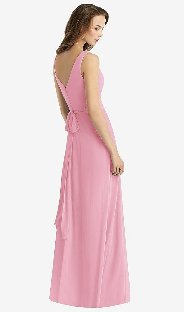 【NEW】【STYLE: TH012】ノースリーブ Vネック シフォン ラップ ドレス【COLOR: Peony Pink】【SIZE: 00-30W】