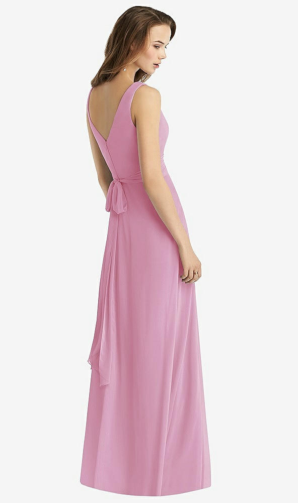 【NEW】【STYLE: TH012】ノースリーブ Vネック シフォン ラップ ドレス【COLOR: Powder Pink】【SIZE: 00-30W】