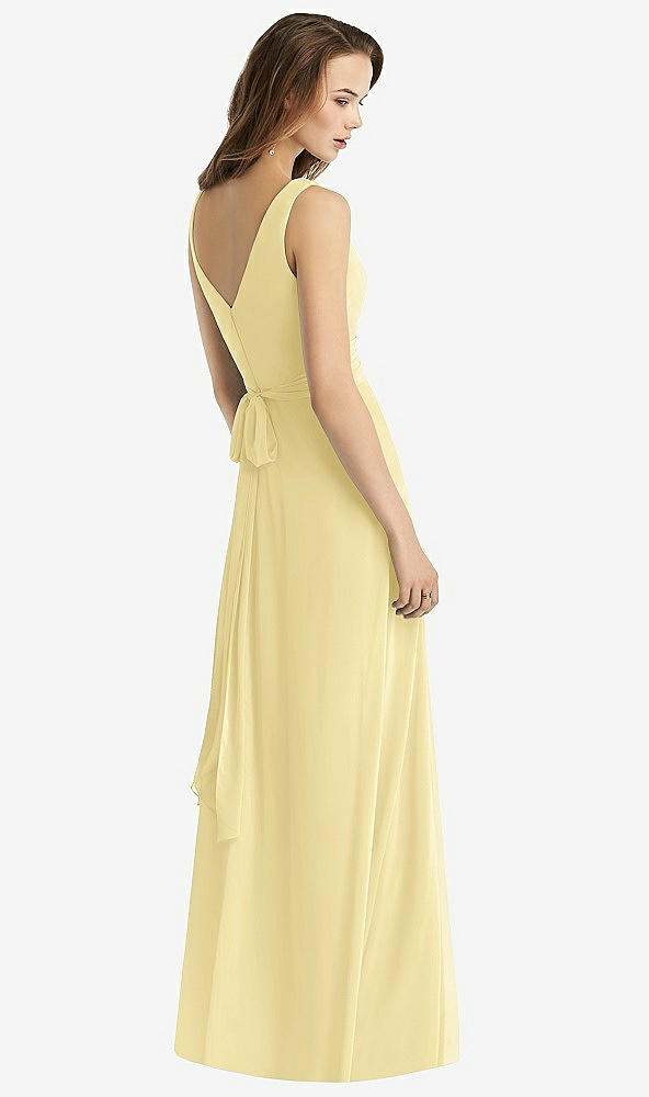 【NEW】【STYLE: TH012】ノースリーブ Vネック シフォン ラップ ドレス【COLOR: Pale Yellow】【SIZE: 00-30W】