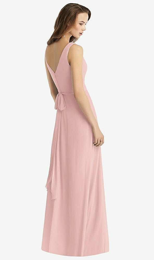 【NEW】【STYLE: TH012】ノースリーブ Vネック シフォン ラップ ドレス【COLOR: Rose - PANTONE Rose Quartz】【SIZE: 00-30W】