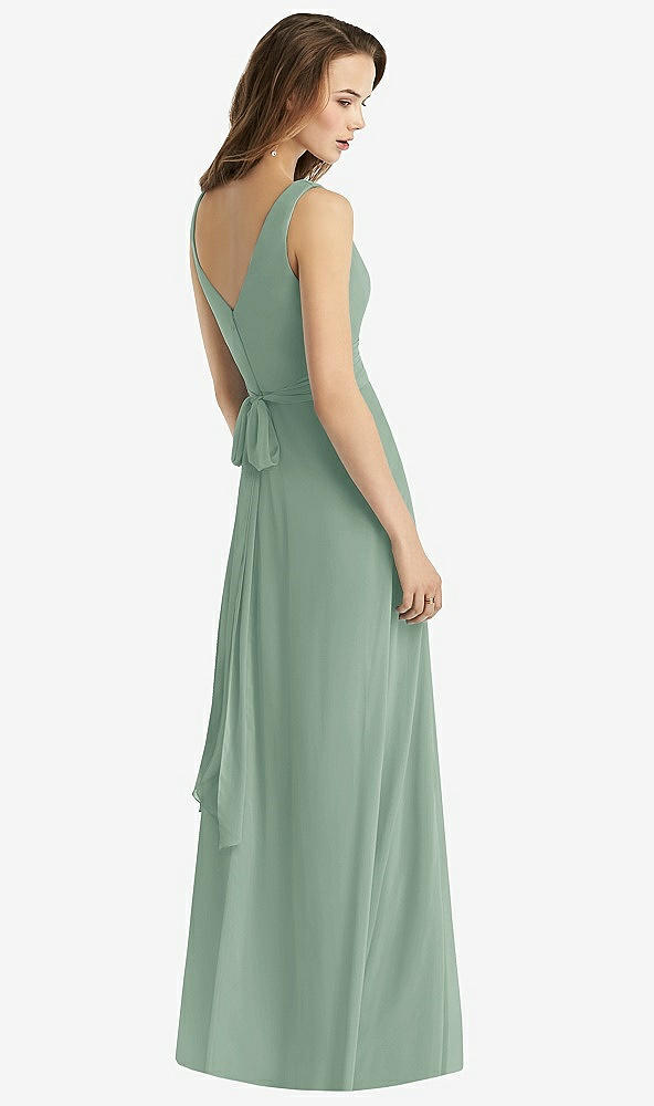 【STYLE: TH012】Sleeveless V-Neck Chiffon Wrap Dress【COLOR: Seagrass】