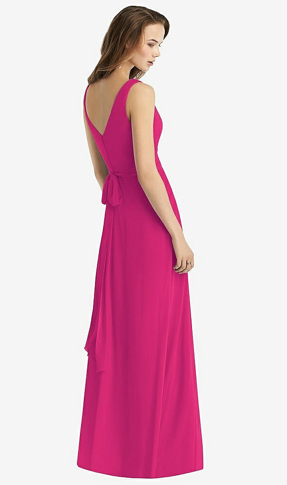 【NEW】【STYLE: TH012】ノースリーブ Vネック シフォン ラップ ドレス【COLOR: Think Pink】【SIZE: 00-30W】