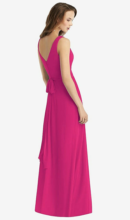 【NEW】【STYLE: TH012】ノースリーブ Vネック シフォン ラップ ドレス【COLOR: Think Pink】【SIZE: 00-30W】
