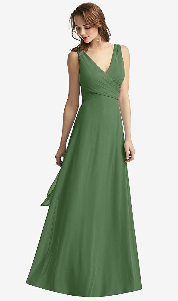 【STYLE: TH012】Sleeveless V-Neck Chiffon Wrap Dress【COLOR: Vineyard Green】