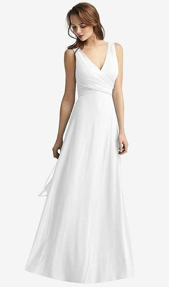 【STYLE: TH012】Sleeveless V-Neck Chiffon Wrap Dress【COLOR: White】