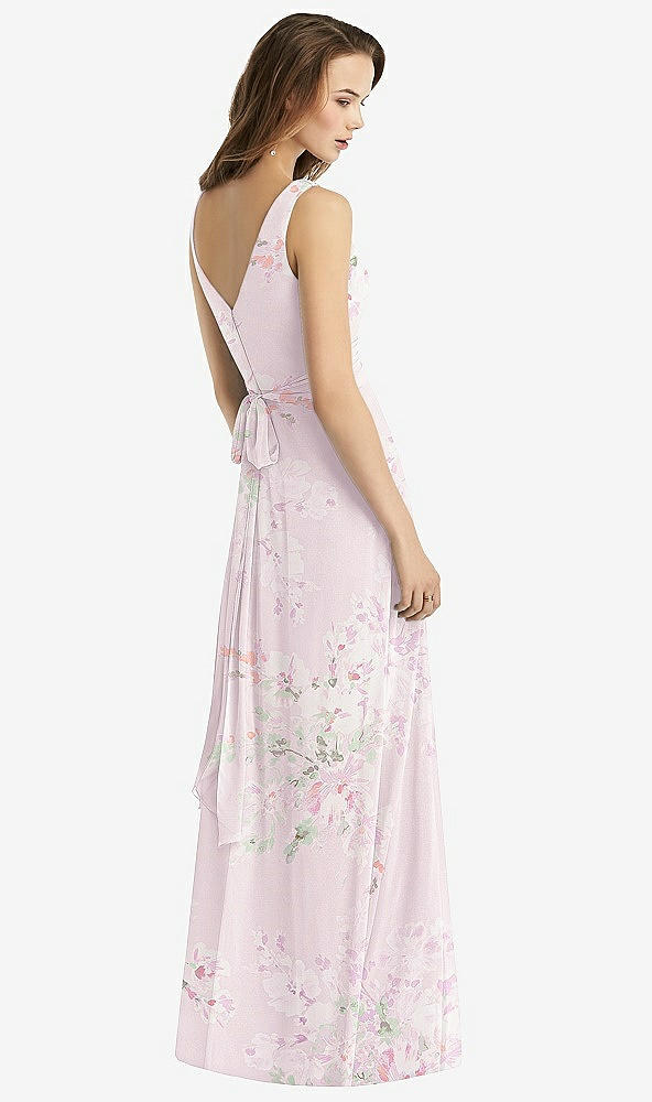 【STYLE: TH012】Sleeveless V-Neck Chiffon Wrap Dress【COLOR: Watercolor Print】