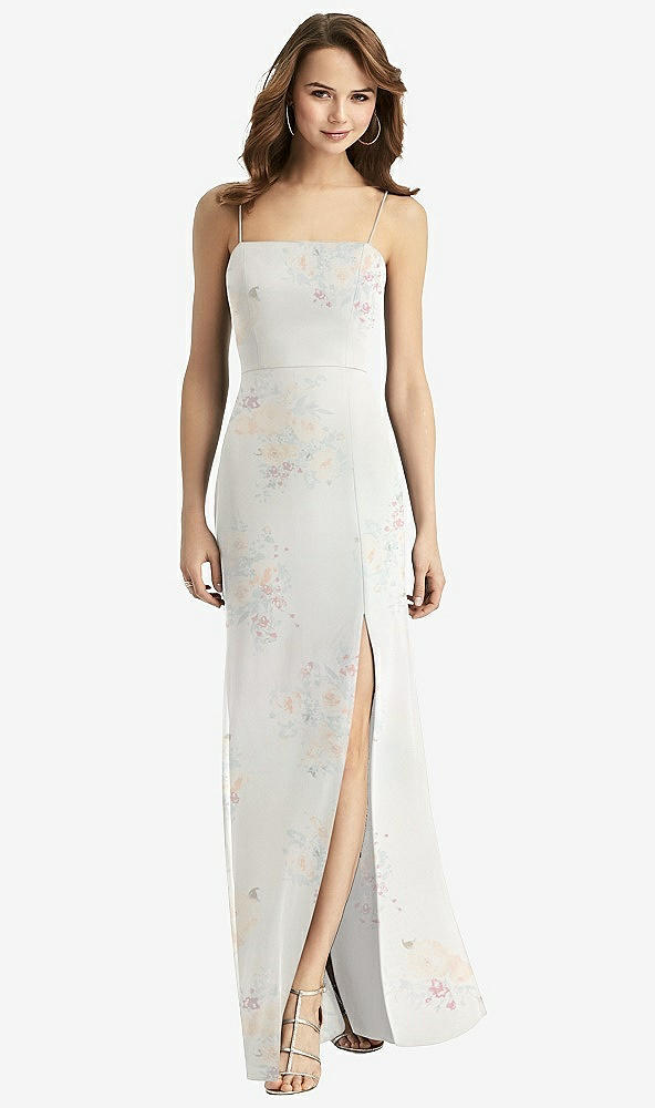 【STYLE: TH013】Tie-Back Cutout Trumpet Gown with Front Slit【COLOR: Spring Fling】