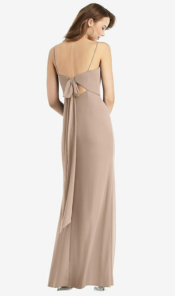 【STYLE: TH013】Tie-Back Cutout Trumpet Gown with Front Slit【COLOR: Topaz】