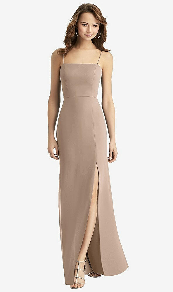 【STYLE: TH013】Tie-Back Cutout Trumpet Gown with Front Slit【COLOR: Topaz】