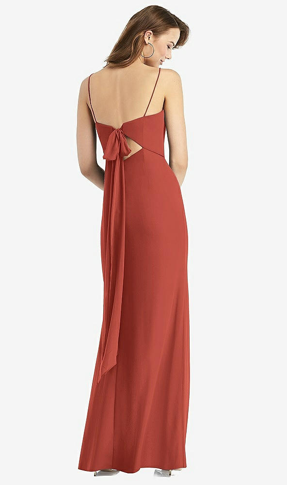 【STYLE: TH013】Tie-Back Cutout Trumpet Gown with Front Slit【COLOR: Amber Sunset】