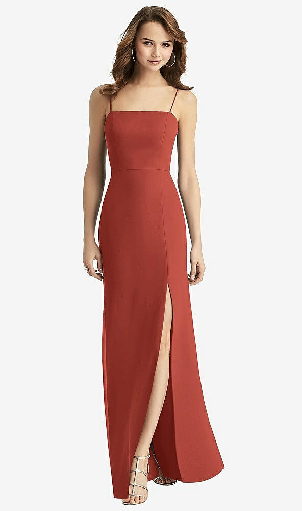 【STYLE: TH013】Tie-Back Cutout Trumpet Gown with Front Slit【COLOR: Amber Sunset】