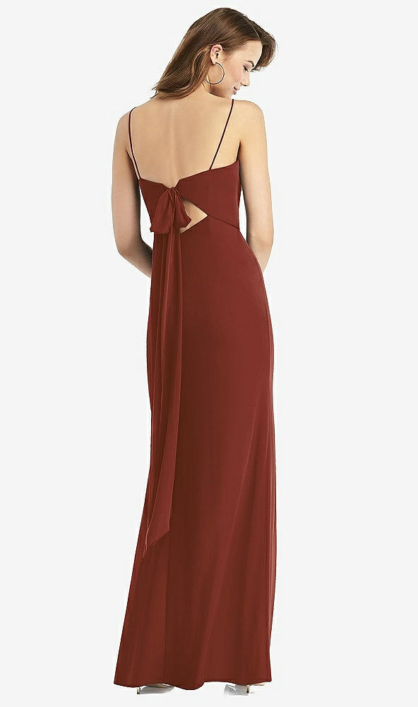【STYLE: TH013】Tie-Back Cutout Trumpet Gown with Front Slit【COLOR: Auburn Moon】