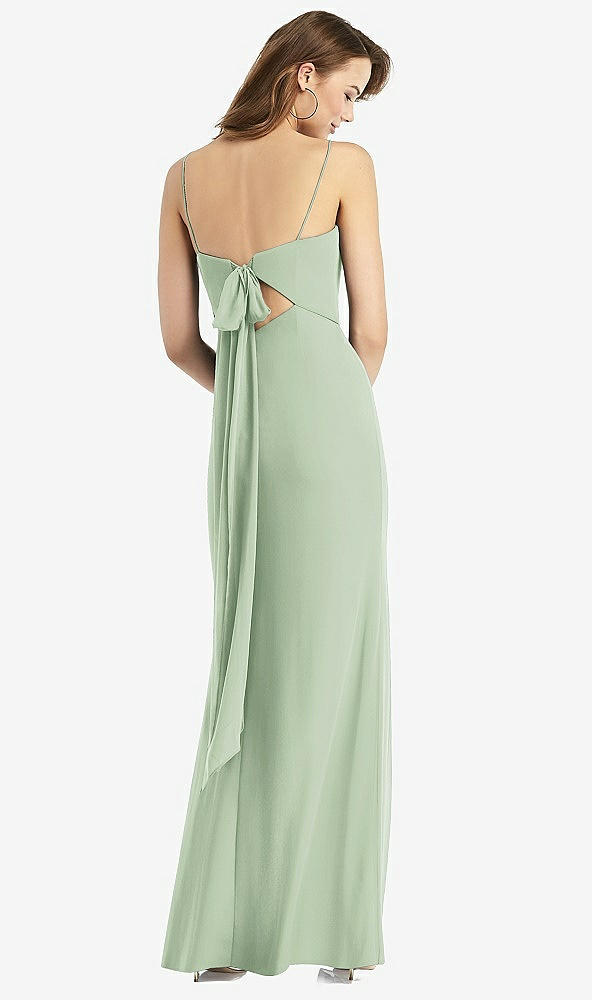 【STYLE: TH013】Tie-Back Cutout Trumpet Gown with Front Slit【COLOR: Celadon】