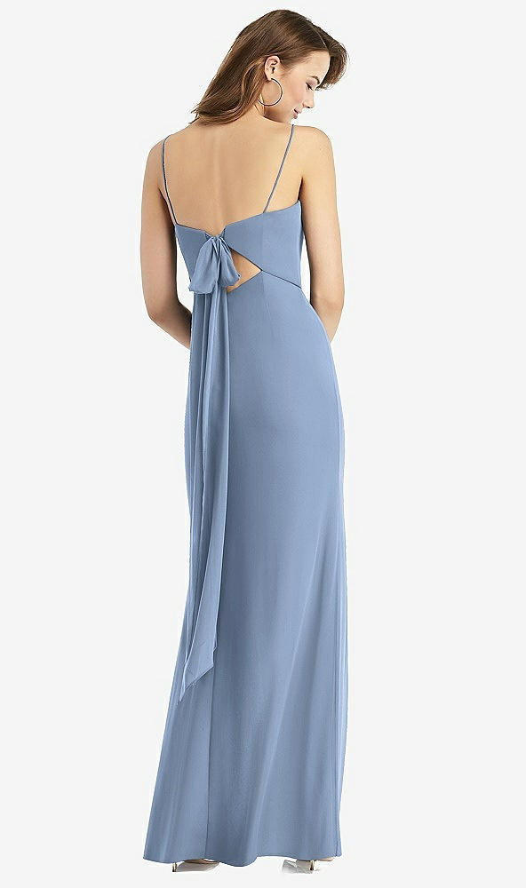 【STYLE: TH013】Tie-Back Cutout Trumpet Gown with Front Slit【COLOR: Cloudy】