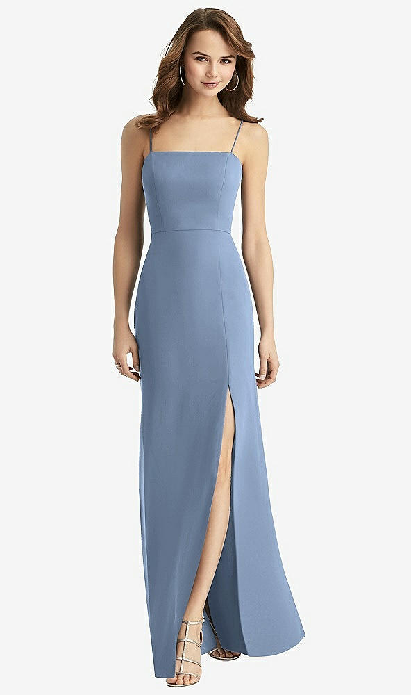 【STYLE: TH013】Tie-Back Cutout Trumpet Gown with Front Slit【COLOR: Cloudy】