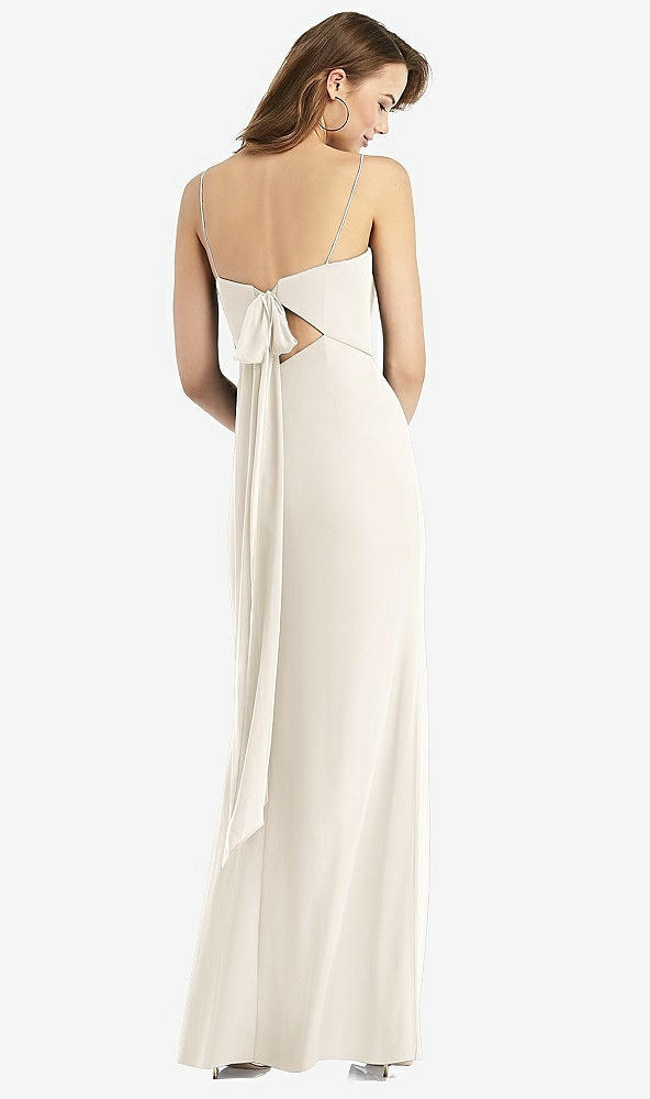 【STYLE: TH013】Tie-Back Cutout Trumpet Gown with Front Slit【COLOR: Ivory】