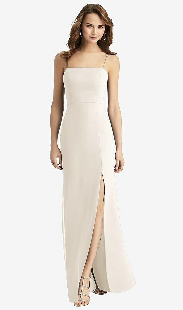 【STYLE: TH013】Tie-Back Cutout Trumpet Gown with Front Slit【COLOR: Ivory】