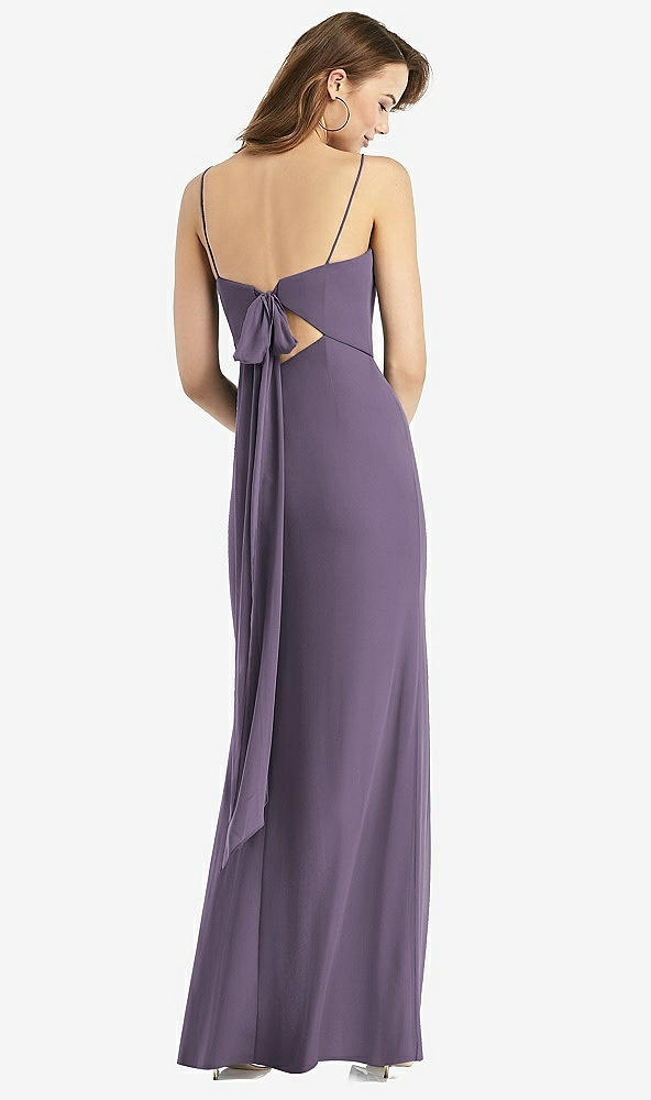 【NEW】【STYLE: TH013】ネクタイバック カットアウト トランペット ガウン 前面 スリット【COLOR: Lavender】【SIZE: 00-30W】