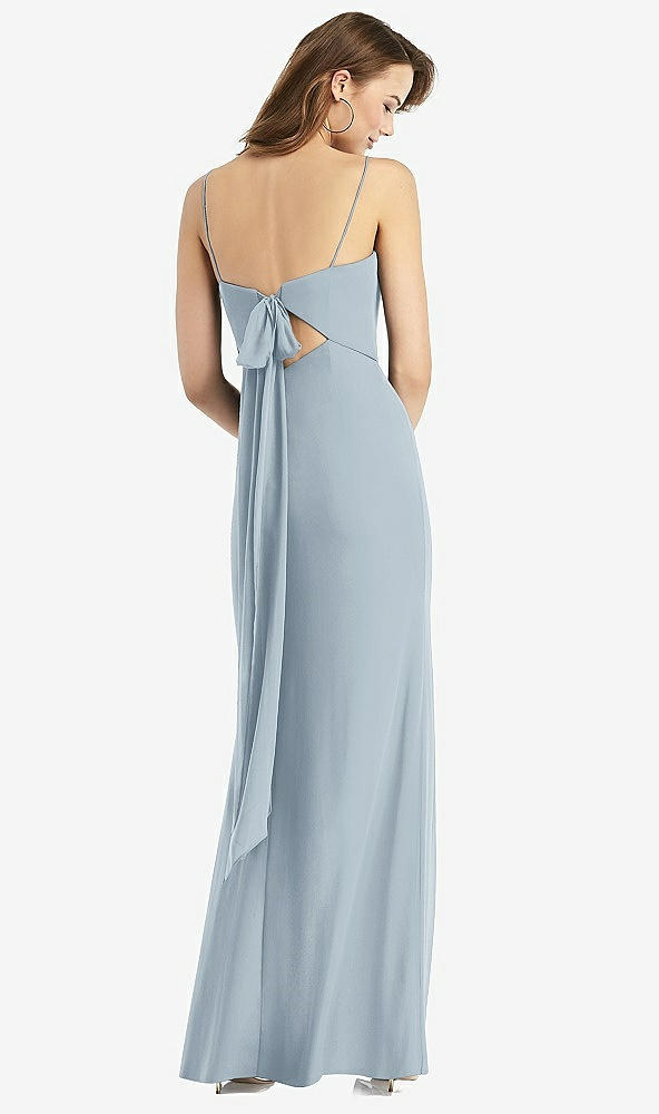 【STYLE: TH013】Tie-Back Cutout Trumpet Gown with Front Slit【COLOR: Mist】