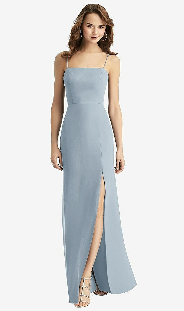 【STYLE: TH013】Tie-Back Cutout Trumpet Gown with Front Slit【COLOR: Mist】