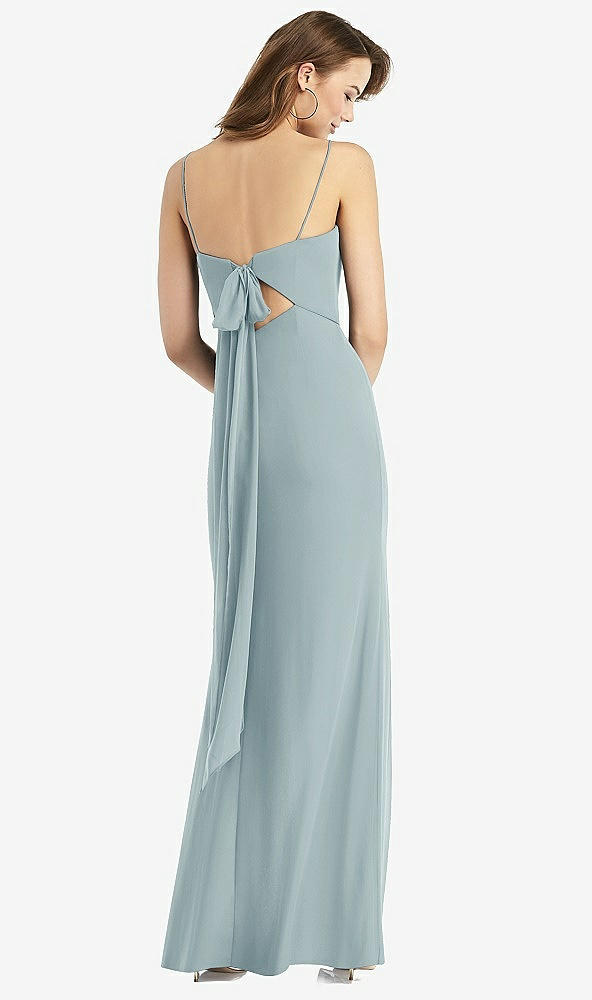 【STYLE: TH013】Tie-Back Cutout Trumpet Gown with Front Slit【COLOR: Morning Sky】