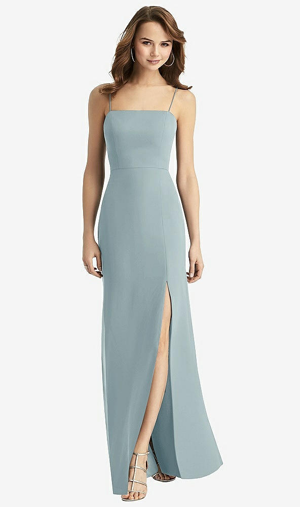 【STYLE: TH013】Tie-Back Cutout Trumpet Gown with Front Slit【COLOR: Morning Sky】