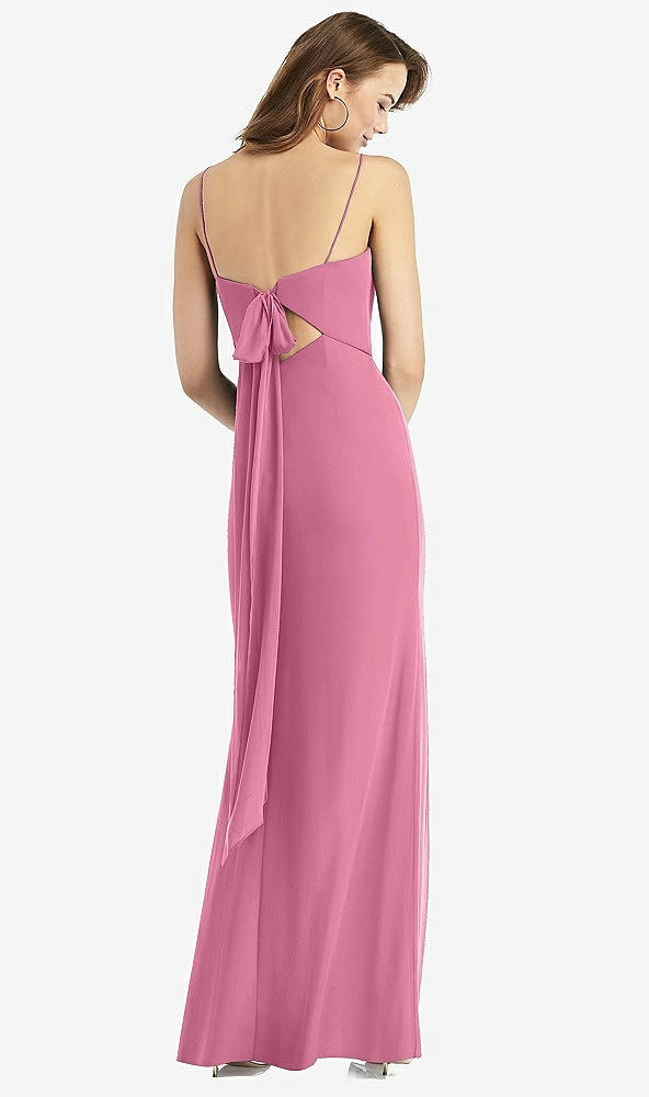 【NEW】【STYLE: TH013】ネクタイバック カットアウト トランペット ガウン 前面 スリット【COLOR: Orchid Pink】【SIZE: 00-30W】