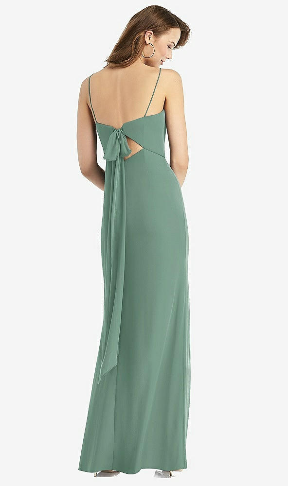 【STYLE: TH013】Tie-Back Cutout Trumpet Gown with Front Slit【COLOR: Seagrass】