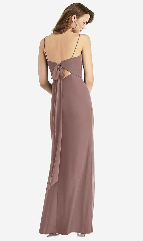 【STYLE: TH013】Tie-Back Cutout Trumpet Gown with Front Slit【COLOR: Sienna】