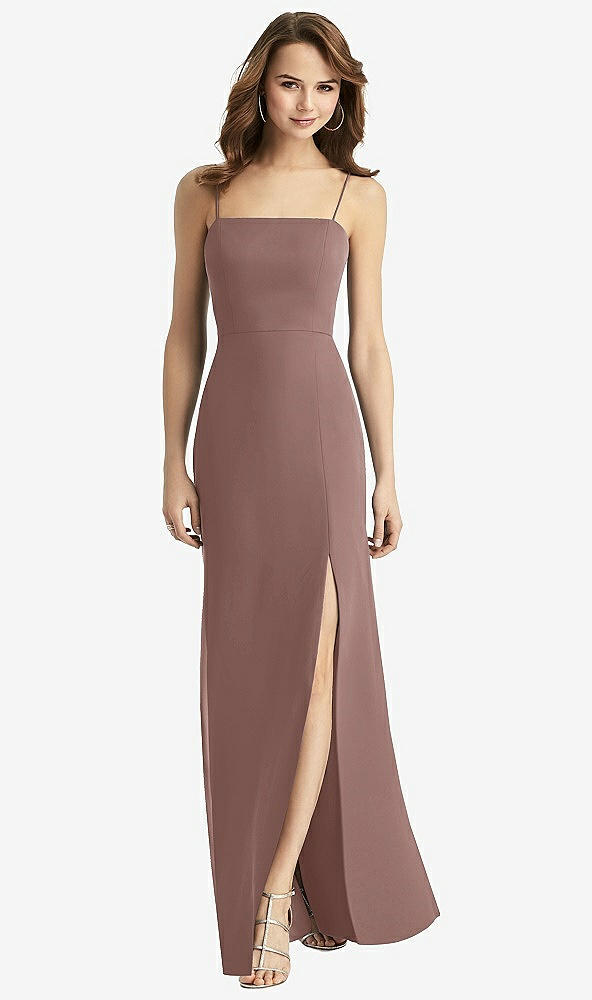 【STYLE: TH013】Tie-Back Cutout Trumpet Gown with Front Slit【COLOR: Sienna】
