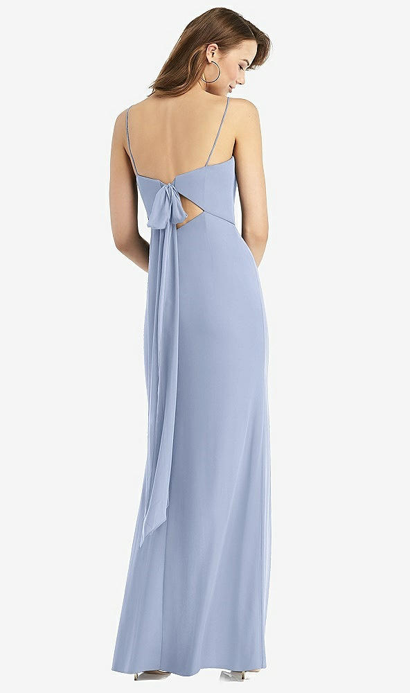 【STYLE: TH013】Tie-Back Cutout Trumpet Gown with Front Slit【COLOR: Sky Blue】