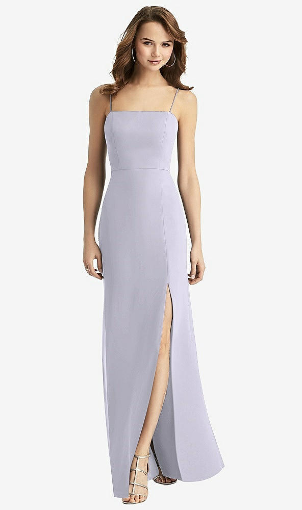 【STYLE: TH013】Tie-Back Cutout Trumpet Gown with Front Slit【COLOR: Silver Dove】