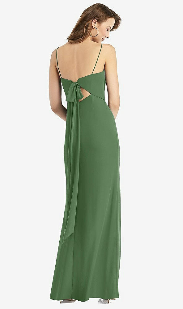 【STYLE: TH013】Tie-Back Cutout Trumpet Gown with Front Slit【COLOR: Vineyard Green】