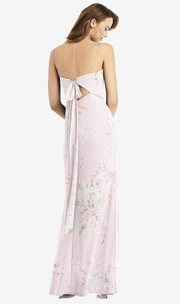 【STYLE: TH013】Tie-Back Cutout Trumpet Gown with Front Slit【COLOR: Watercolor Print】