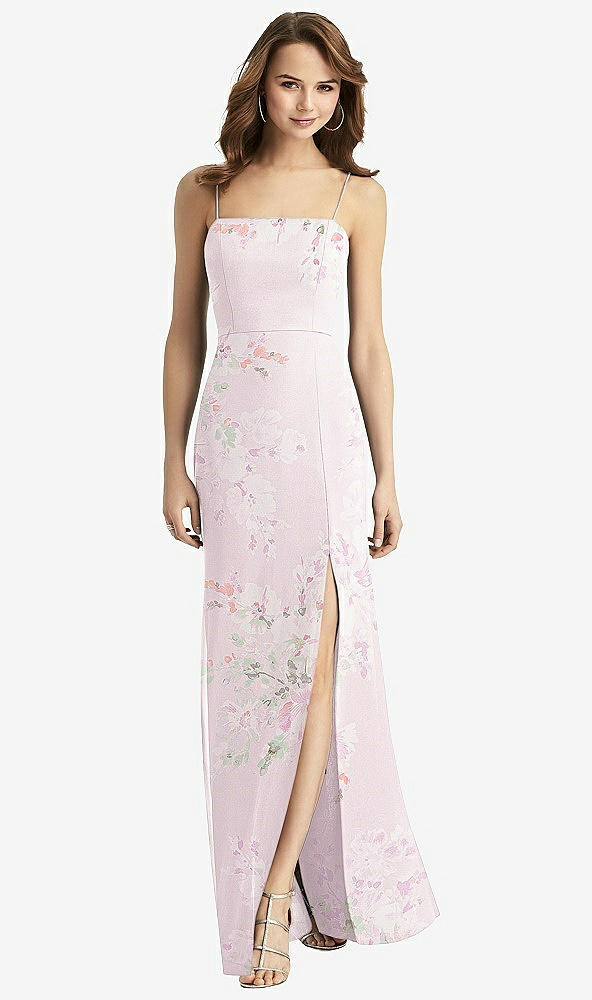 【STYLE: TH013】Tie-Back Cutout Trumpet Gown with Front Slit【COLOR: Watercolor Print】