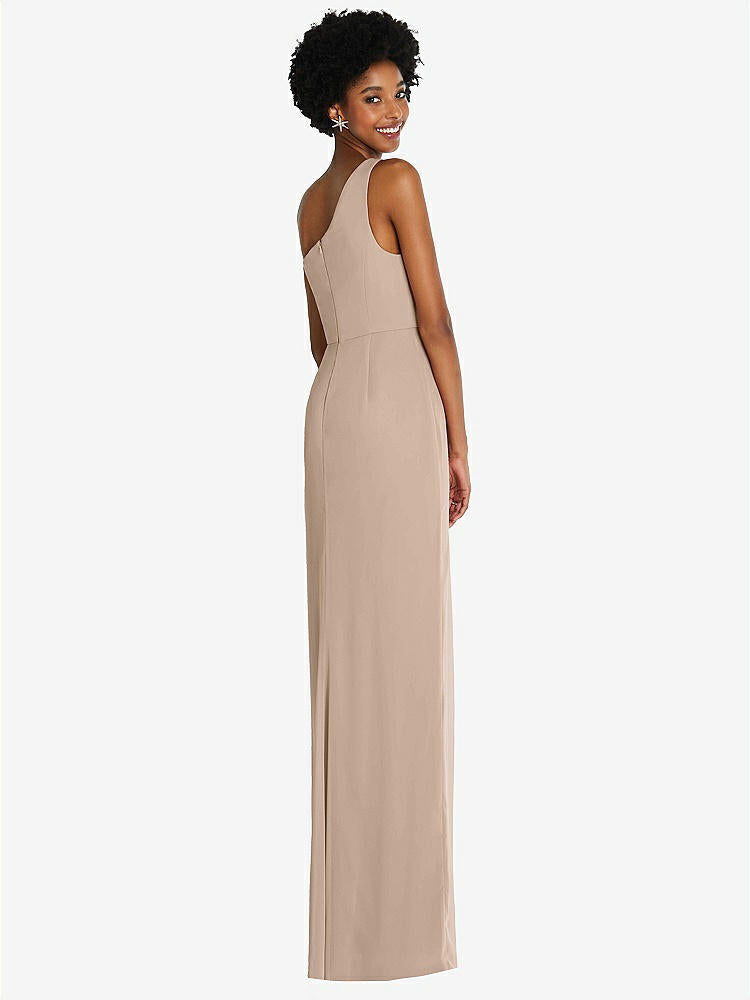 【STYLE: TH014】One-Shoulder Chiffon Trumpet Gown【COLOR: Topaz】