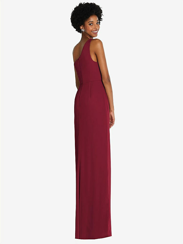 【STYLE: TH014】One-Shoulder Chiffon Trumpet Gown【COLOR: Auburn Moon】