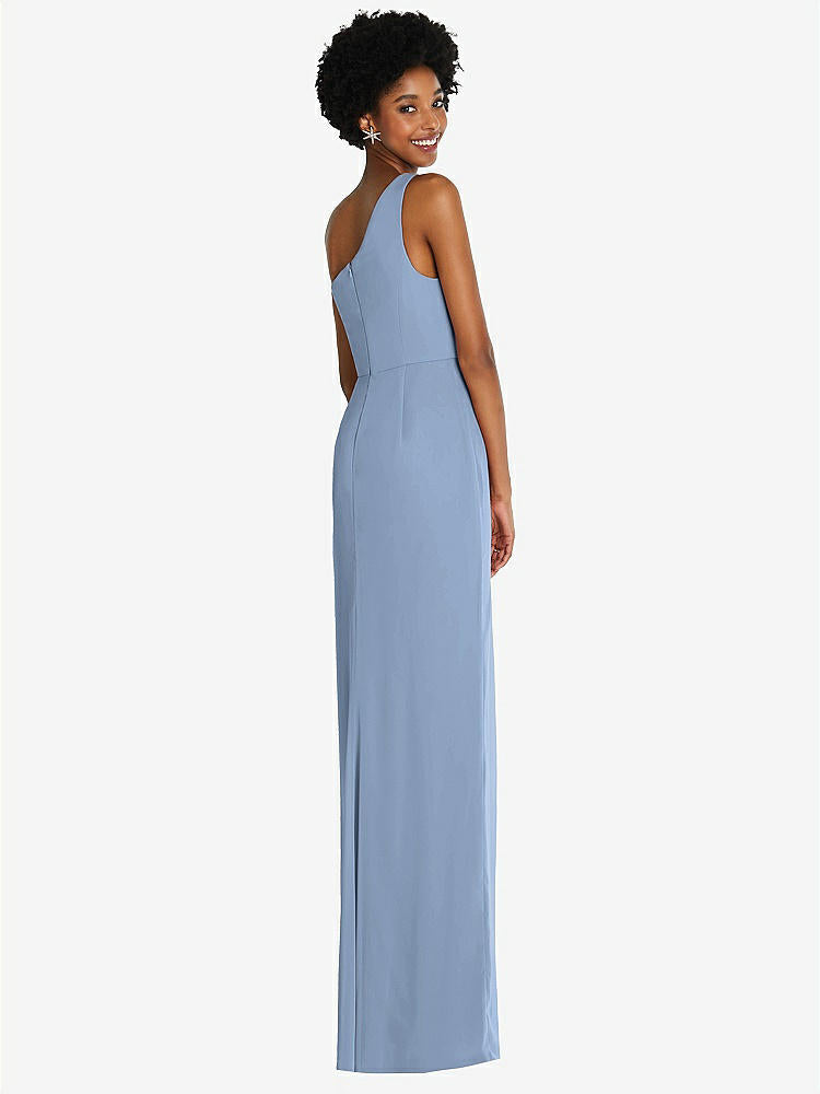【STYLE: TH014】One-Shoulder Chiffon Trumpet Gown【COLOR: Cloudy】
