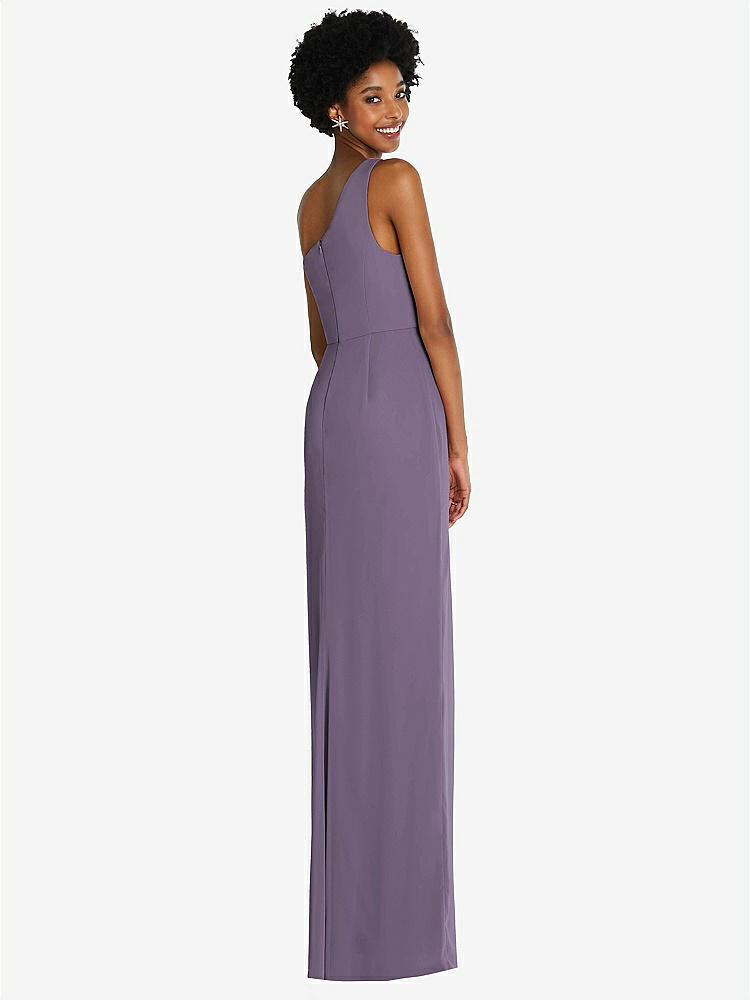 【NEW】【STYLE: TH014】ワンショルダー シフォン トランペット ガウン【COLOR: Lavender】【SIZE: 00-30W】