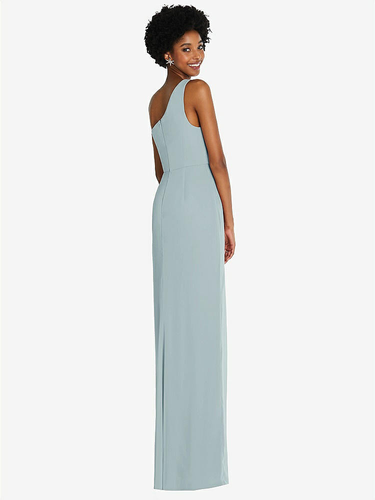 【STYLE: TH014】One-Shoulder Chiffon Trumpet Gown【COLOR: Morning Sky】