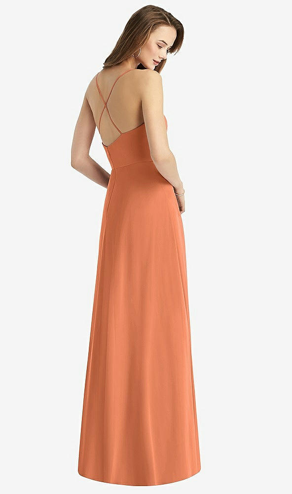【STYLE: TH015】Cowl Neck Criss Cross Back Maxi Dress【COLOR: Sweet Melon】