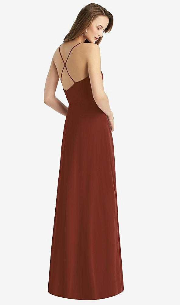 【STYLE: TH015】Cowl Neck Criss Cross Back Maxi Dress【COLOR: Auburn Moon】
