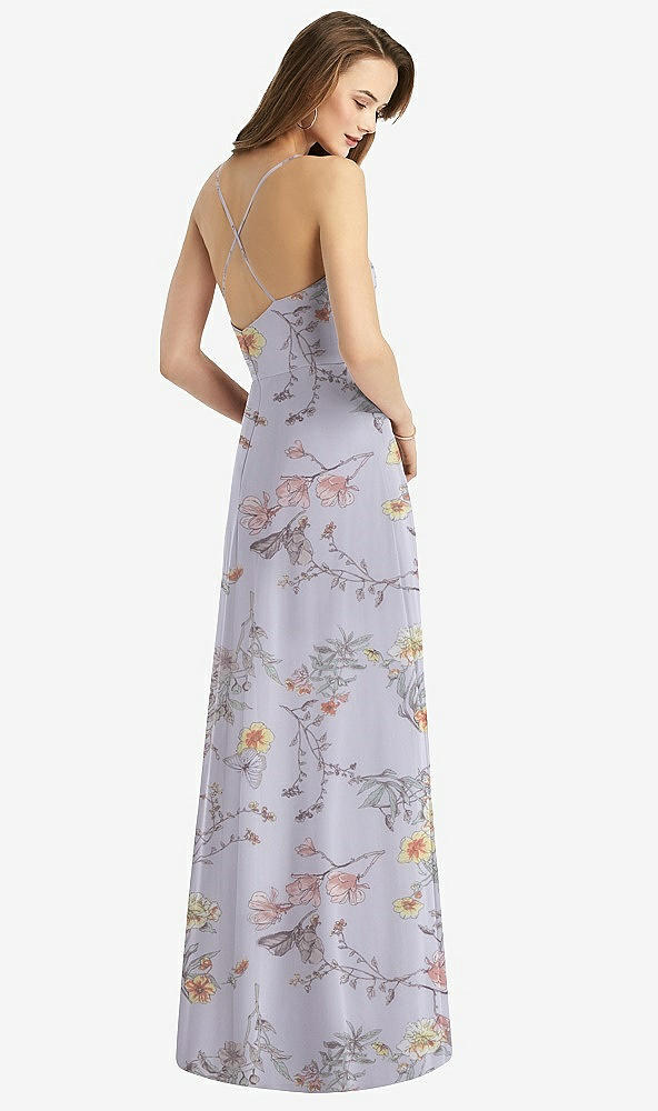 【STYLE: TH015】Cowl Neck Criss Cross Back Maxi Dress【COLOR: Butterfly Botanica Silver Dove】