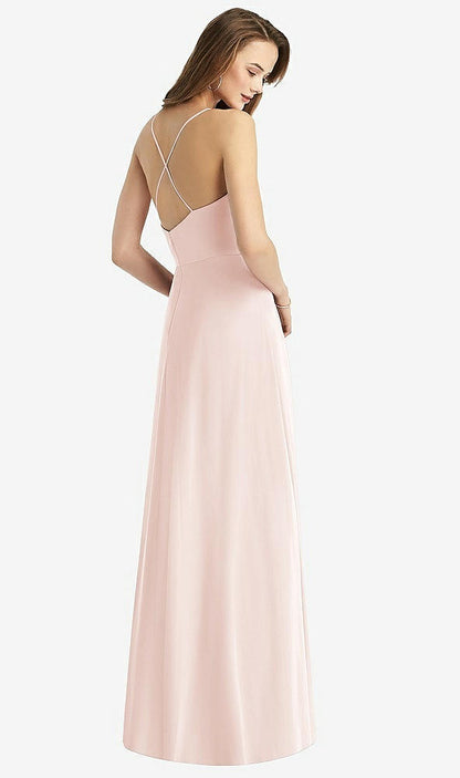 【STYLE: TH015】Cowl Neck Criss Cross Back Maxi Dress【COLOR: Blush】