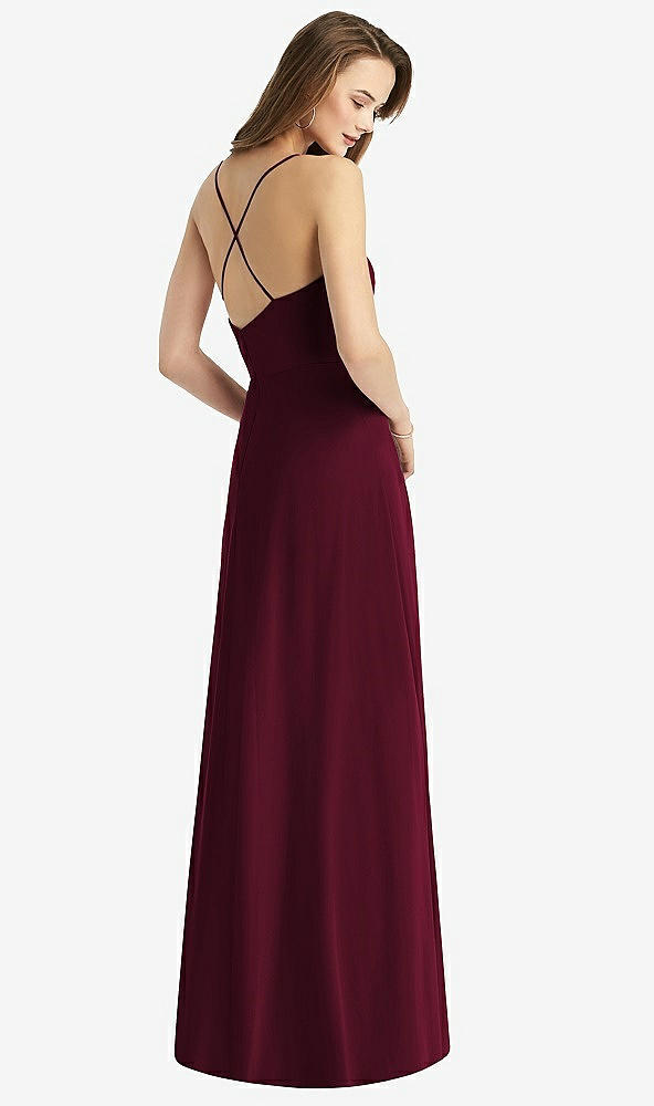 【STYLE: TH015】Cowl Neck Criss Cross Back Maxi Dress【COLOR: Cabernet】